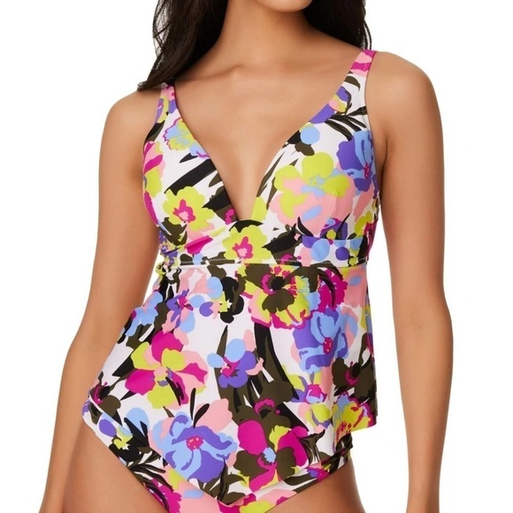 Bar III Other - Bar III Paradise Garden Handkerchief Tankini Top And Hipster Bikini Bottoms